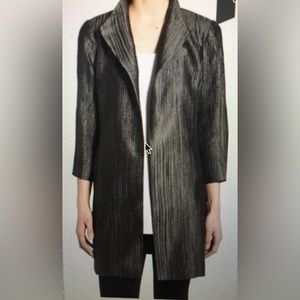 NWT Eileen Fisher Silk Groove High Collar Coat